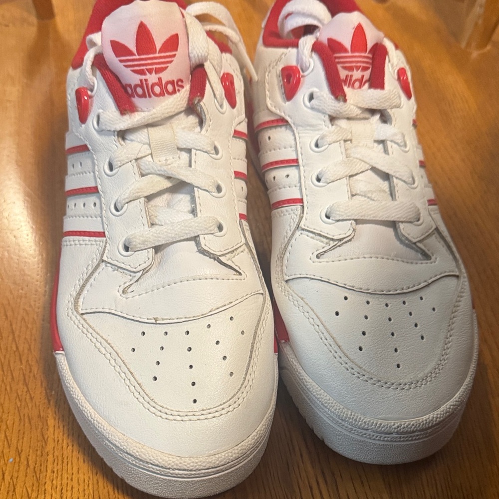 Adidas Kids White and Pink Sneakers